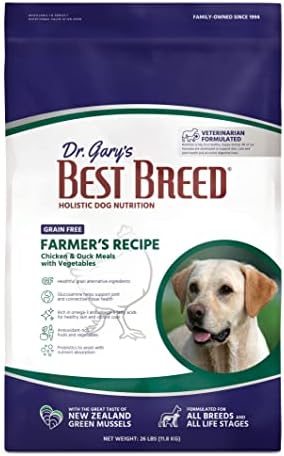  Best Breed Dr. Gary's Grain Free Farmer's Recipe Slow-Cooked In USA, Natural Dry Dog Food For All Breeds And Sizes, 4lbs.