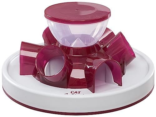  TRIXIE Pet Products Tunnel Self Feeder For Cats, Cranberry