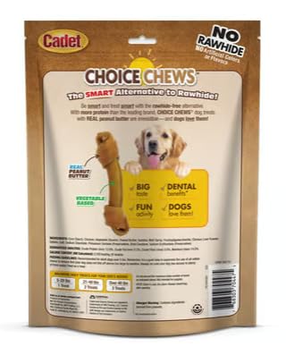 GENERIC Cadet Choice Chews 12 Large Knotted Bones No Rawhide No Artificial Colors Or Flavors, Made With Real Peanut Butter 40 OZ