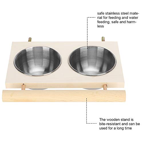  Rehomy Parrot Feeding Bowl Stainless Steel Bird Cage Food Water Feeder For Cockatiel Budgies Parakeet Parrot Lovebirds Finch Pigeon