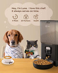  Ciays Automatic Cat Feeders, 5.6L Cat Food Dispenser Up To 20 Portions Control 4 Meals Per Day, Pet Dry Food Dispenser For Small Medium Cats Dogs, Dual Power Supply & Voice Recorder, Black, PAF-A06