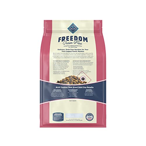  Blue Buffalo Freedom Grain Free Natural Adult Small Breed Dry Dog Food, Chicken 4-lb