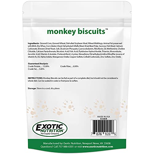  Monkey Biscuits (Standard, 9 Lb.) - Healthy & Crunchy Biscuit Treat For Prairie Dogs, Parrots, Squirrels, Sugar Gliders, Hamsters, Rats, Rodents, Amazons, Macaws, Cockatoos, Birds & Other Small Pets