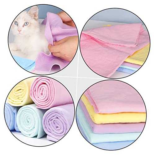  Ipetboom 10 Pcs Cat Bath Towel Quick Dry Towel Microfiber Towel Soft Towels Wearable Dog Towel Dry Pet Bath Towels Microfiber Bath Dog Towel Pet Absorbent Towel Bathing Cat Towel Supplies