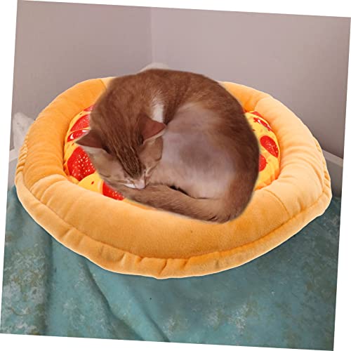  Mipcase 4pcs Cat Nest Large Cat House Round Cushion Outdoor Playsets Soft Plush Cat Mat Cozy Food Dog Cat Bed Cat Beds For Indoor Cats Small Cat Bed Cat Sleeping Mat Kitten Beds Vocalize