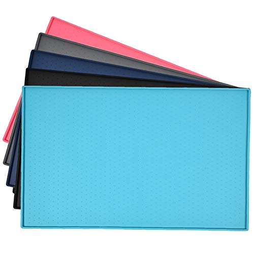  Juqiboom Dog Food Mat Anti-Messy Design Pet Bow Mat, Non Slip Silicone Waterproof Cat Feeding Placemat For Puppy Kitty Dog Cat Small Medium Animals