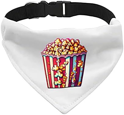 GENERIC Popcorn Pet Bandana Collar - Food Print Scarf Collar - Colorful Dog Bandana - XL