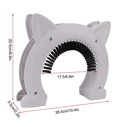  Cyrank Interior Cat Door, Pet Doors For Cats Cat Door Hides Litter Tray With Stainless Steel Grooming Brush For Cats - 22.5x26.5x5.5cm(White)