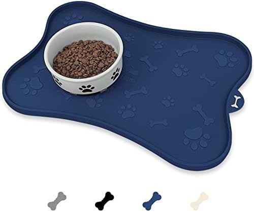  KPWACD Pet Placemat For Dog And Cat, Mat For Prevent Food And Water Overflow, Suitable For Small, Medium And Big Pet, Grey, Silicone