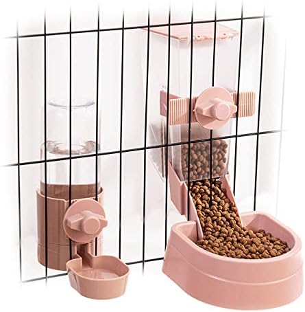  1L Automatic Rabbit Food Dispenser, Rabbit Food And Water Bowls, Small Pet Feeder With Lid, Great For Rabbits, Ferrets, Cats, Birds