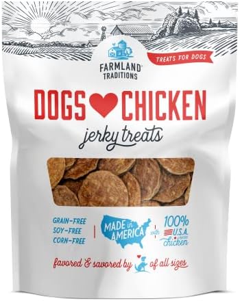  Farmland Traditions Filler Free Dogs Love Chicken Premium Jerky Treats For Dogs, 2 Lbs.