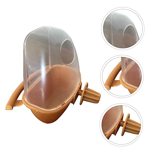  EVANEM Bird Food Box Clear Bird Feeder Bird Cages For Cockatiels Bird Cage Feeder Bird Coop Cup Bird Cage Bowl Parrot Feeder With Perch Bird Feeder With Stand Parrot Food Feeder Pet 2pcs