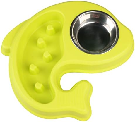  POPETPOP Puppy Feeder Slow Feeder Bowl Dog Anti-Choking Bowl Stainless Steel Drinking Water Bowl Dog Food Feeder (Sky-Blue) Doggie Toys