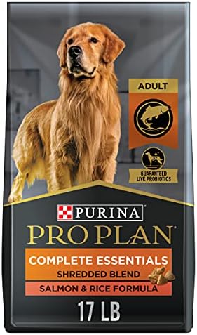 Purina Pro Plan High Protein Dog Food With Probiotics For Dogs, Shredded Blend Salmon & Rice Formula - 5 Lb. Bag