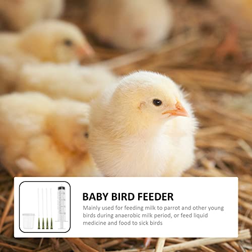  Ipetboom 2 Sets Bird Feeding Set Pet Parrot Milk Feeding Birds Feeding Cup Liquid Feeder Hoses Tube For Peony Cockatiel Rabbit Hamster Small Animals