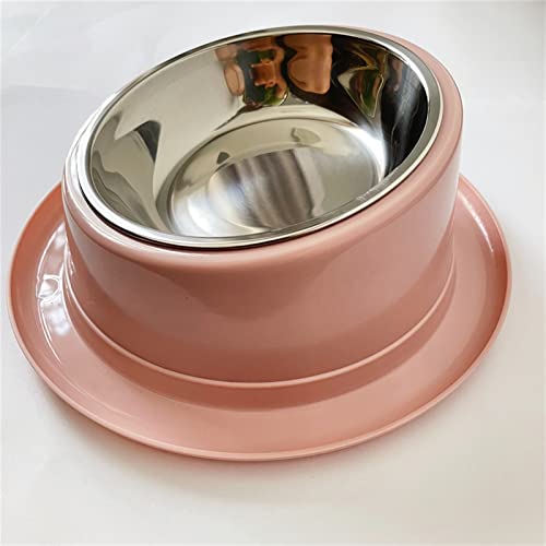  FUUIE Bowls For Food And Water Oblique Mouth 15° Healthy Eating Non-Slip Food Bowl (Color : Pink)