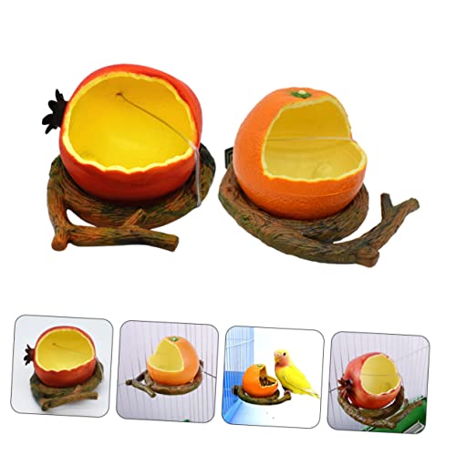  NOGRAX 4 Pcs Feed Portable Small Feeder Design Cup Parrot Cage Fruit Bowl Hamster Feeding Convenient For Animal Water Parakeet Dish Chinchilla Holder Lovely Birdcage Container Shaped Feeder