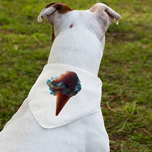 GENERIC Ice Cream Design Pet Bandana Collar - Food Scarf Collar - Graphic Dog Bandana - XL
