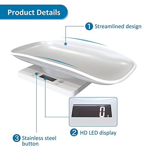 Digital Pet Scale Set, 33lb/15kg Small Animal Scale Food Scale Grams And Ounces, Kitchen Electronic Weight Scale, For Kitten/Puppy/Hamster/Little Bird/Rabbit