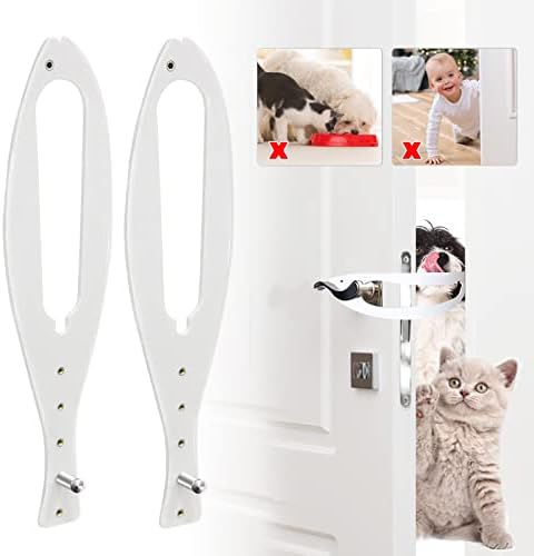  Cat Door Holder Latch,2 Packs Pink Cat Door Alternative Installs Fast Flex Latch Strap Let's Cats In & Keeps Dogs Out Of Litter Food Safe Baby Proof 5 Function Holes No Measuring No Pet Gate