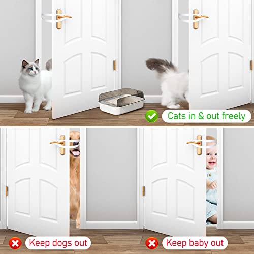  Cat Door Holder Latch,2 Packs Pink Cat Door Alternative Installs Fast Flex Latch Strap Let's Cats In & Keeps Dogs Out Of Litter Food Safe Baby Proof 5 Function Holes No Measuring No Pet Gate