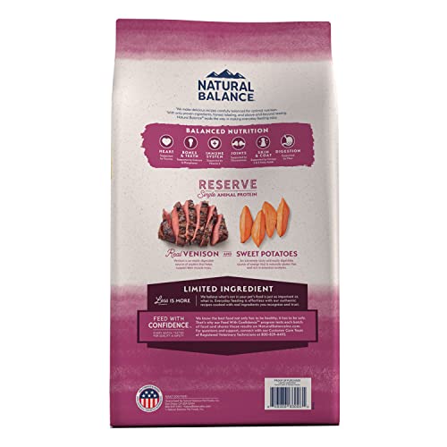  Natural Balance Limited Ingredient Adult Grain Free-Dry Dog Food, Venison & Sweet Potato Recipe, 4 Pound (Pack Of 1)