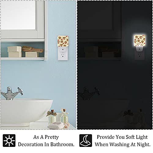  2 Pack Plug-in Nightlight LED Night Light Lovely Little Dog Bone Dog Food With Dusk-to-Dawn Sensor For Kids Room