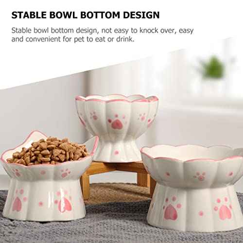  AlTurn 2pcs Cat Bowl Elevated Pet Bowl Ceramic Slanted Cat Bowl Raised Pet Water Dispenser Drink Water Food Dish Feeding Bowl Cat Feeder For Pet Cats Dogs