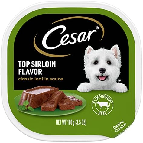  CESAR Soft Wet Dog Food Classic Loaf In Sauce Filet Mignon Flavor, (24) 3.5 Oz. Easy Peel Trays