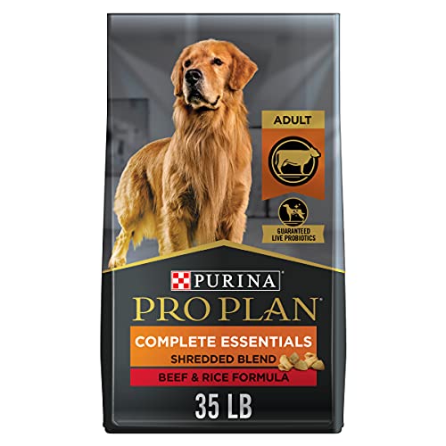  Purina Pro Plan High Protein Dog Food With Probiotics For Dogs, Shredded Blend Beef & Rice Formula - 35 Lb. Bag