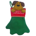  Jumbo Red And Green Felt Christmas Stocking For Dogs, Santa I've Been Good, Cute Funny Xmas Decorations For Fireplaces, Mantels, Walls, And More, 17 Inches