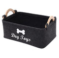  Morezi Felt Pet Toy Box And Dog Toy Box Storage Basket Chest Organizer - Perfect For Organizing Pet Toys, Blankets, Leashes And Food - Dog Toy - Dark Grey