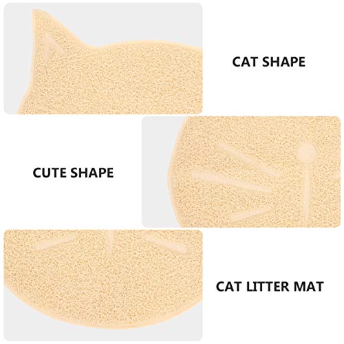  Plastic Bins Plastic Bins Portable Litter Box 2 PCS Cat Litter Mat- Cat Face Shaped Mat Cat Mat Pet Cat Face Shaped Pellet Cat Litter Kitten Litter Box Kitten Litter Box