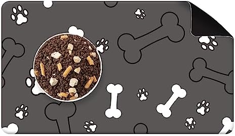  Rest-Eazzzy Absorbent Dog Bowl Mat 18"x30", Dog Food Mat, Non-Slip Pet Food Mat, Large Dog Mat For Food And Water, Durable And Eco-Friendly Dog Feeding Mat- Waterproof Backing, Machine Washable