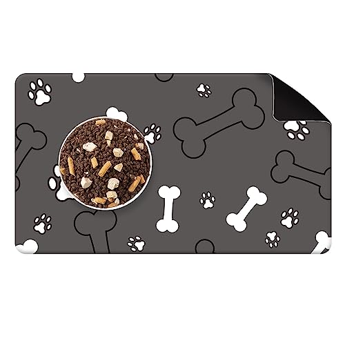  Rest-Eazzzy Absorbent Dog Bowl Mat 18"x30", Dog Food Mat, Non-Slip Pet Food Mat, Large Dog Mat For Food And Water, Durable And Eco-Friendly Dog Feeding Mat- Waterproof Backing, Machine Washable