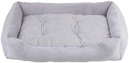  SENERY 50-90cm Large Dog Bed Winter Warm Cat House Soft Double Sided Puppy Cushion Striped Pattern Pet Kennel