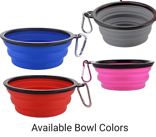 GENERIC Random Color 11 Oz Collapsible Dog Cat Travel Bowl With 70 Waste Bags Dog Collar Waste Bag Dispenser With Santizer
