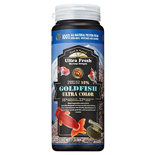  Ultra Fresh Sinking Goldfish Food, Color Enhancing, Balanced Diet, All Natural Ingredients, Clear Water Formula, Slow Sinking Gold Fish Pellets, Goldfish Ultra Color (4.6 Oz)