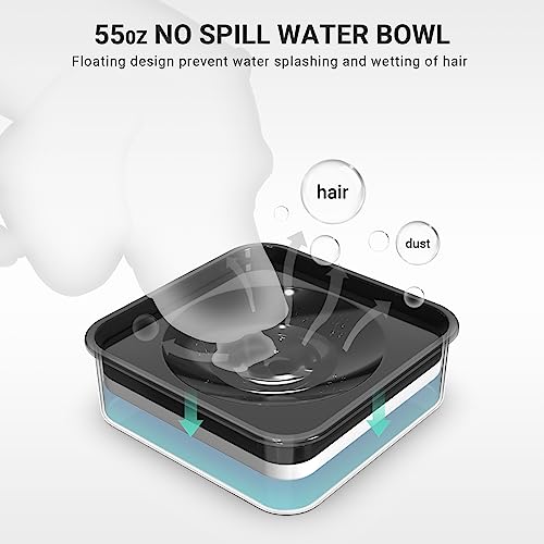  KungFuPet Elevated Dog Bowls, 2-in-1 Raised Slow Feeder Dog Bowls Stand With Anti Spill Water Bowl 4 Height For Large Medium Dogs, Non-Skid No Shaking Dog Food Bowl [Upgrade Version]