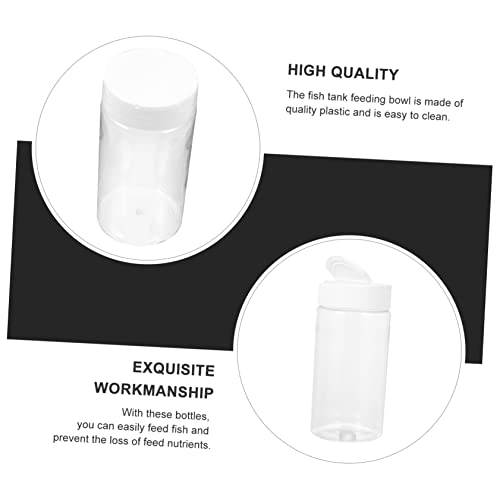  NOGRAX 2pcs Feeding Bottle Dispenser Container Small Animals Feeding Bottles Fish Food Containers White Terrarium Plastic Feeder