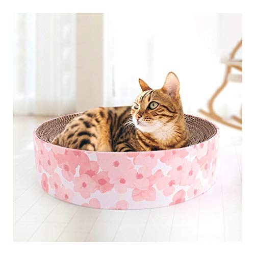  YangYan Cat Toy Large Bowl-Shaped Cat Bed Cat Sofa Customized Corrugated Paper Cat Scratch Board Pet Supplies (Color : A, Size : M)