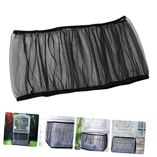  Yardwe Bird Cage Bird Cages For Parrots Catcher Cover Bird Cage Mesh Skirt Birdcage Mesh Net Cover Gauze Black Birdcage Guard Birds Cage Supply Birdcage Food Catcher Mesh Parrot