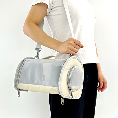 GENERIC Portable Travel Small Animal Carrier Bag Guinea Pig Carrier Bird Rabbit Turtle Carrier Cage Portable Travel Hamster Small Pet Bag Bird Rabbit Guinea Pig Squirrel Breathable Hangbag(Khaki)