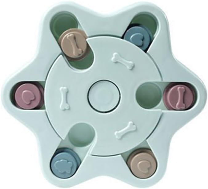  Vakitar Dog Treat Puzzle Interacive Cute Shape Slow Eating Dogs Food Puzzle Feeder Toys For Pet Dog(Claw Blue)