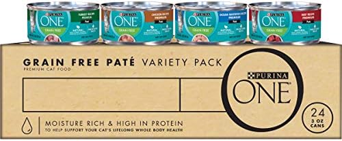  Purina ONE Natural, High Protein Wet Cat Food Variety Pack, True Instinct Turkey, Chicken & Tuna Recipes - (2 Packs Of 12) 3 Oz. Cans