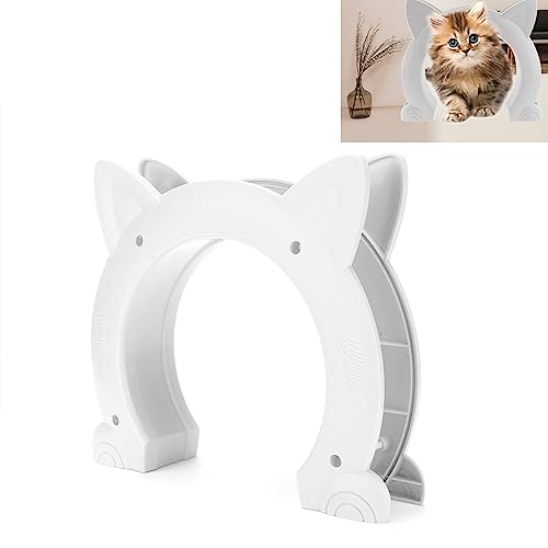  Cat Door Interior Door, Cat Pass Through Door Pet Door Hidden Litter Box Pet Door, Secure Pet Proof Gate Latch, Easy DIY Setup, Secured Installation For Cats, Kitties And Small Dogs (White)