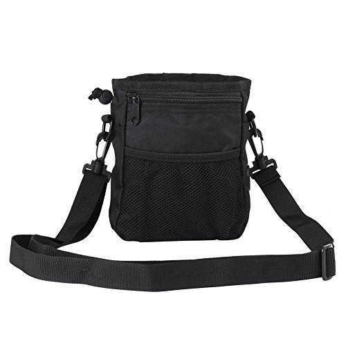  Pet Treat Bag Dog Obedience Training Waist Pouch Pet Reward Pouch Bait Bag Pet Food Snack Small Items Storage Bags With Shoulder Waist Strap And Built In Bag Dispenser(Black)