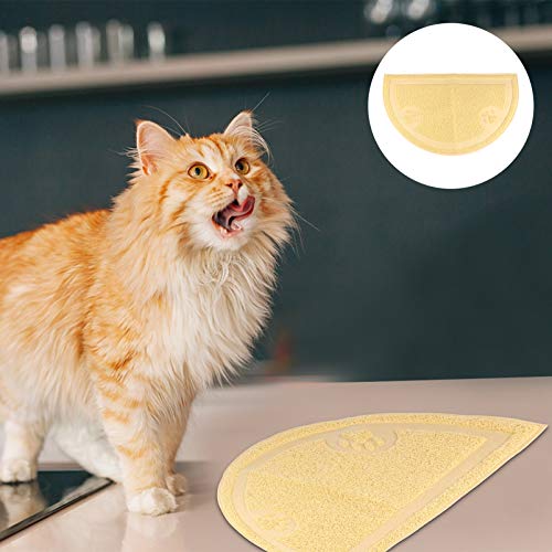  EVANEM Washable Rug Washable Rug Washable Runner Rug Of 2 Cat Litter Tray Cat Litter Cushion Pet Supplies Cat Pad Mat, Pratical Semicircular Half Circle Rug Plastic Bins Plastic Bins