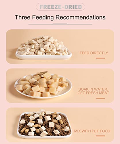  BNYEE Freeze Dried Chicken Cat & Dog Treats – 8 OZ Chicken Meat - High Protein, Bite-Sized, Training Treats Snacks (Chicken)