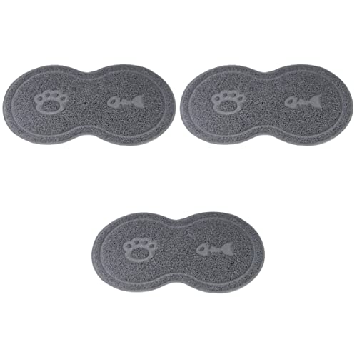  Mipcase Food Containers Food Scatter With Kitten Lock Dish Placemat Floor PVC Easy Mat Dog Anti- And Trapper Mat, Grey Water Bowl Clean Mat: X Non- Control Pad Mesh Multi- Puppy Litter Rabbit Food